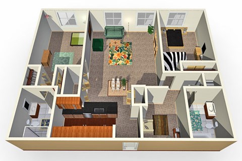 a floor plan of a 1 bedroom apartment